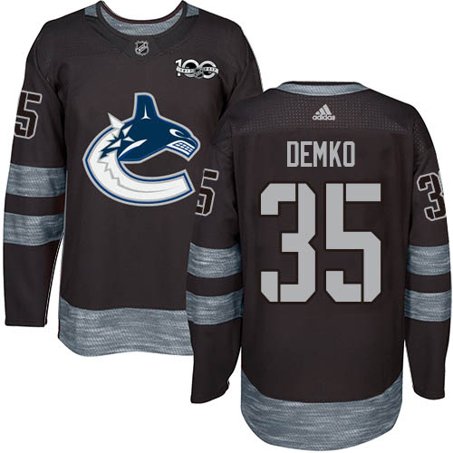 Adidas Vancouver Canucks #35 Thatcher Demko Black 1917-2017 100th Anniversary Stitched NHL Jersey